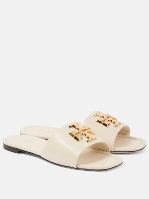 TORY BURCH Eleanor T Monogram leather slides