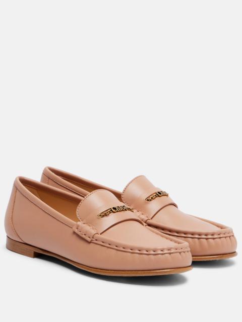 Chloé Chloé logo embellished leather loafers