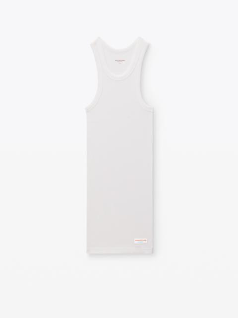 Alexander Wang racer tank loungewear dress in ribbed cotton jersey