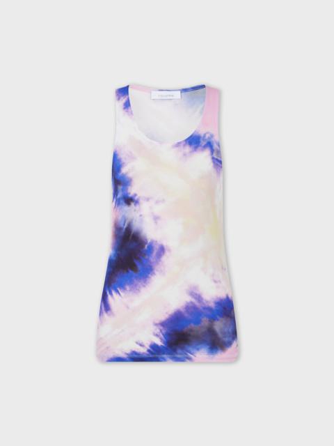 rabanne PINK TIE-DYE TANK TOP IN PRINTED JERSEY