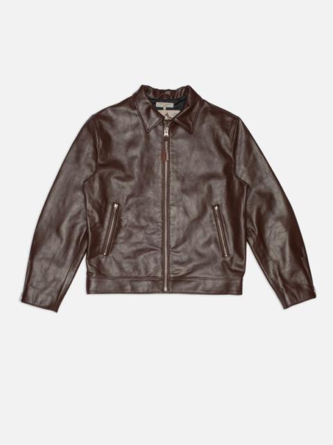 Nudie Jeans Eddy Rider Leather Jacket Burgundy