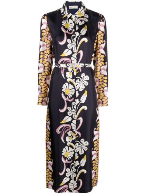 TORY BURCH floral-print silk shirtdress