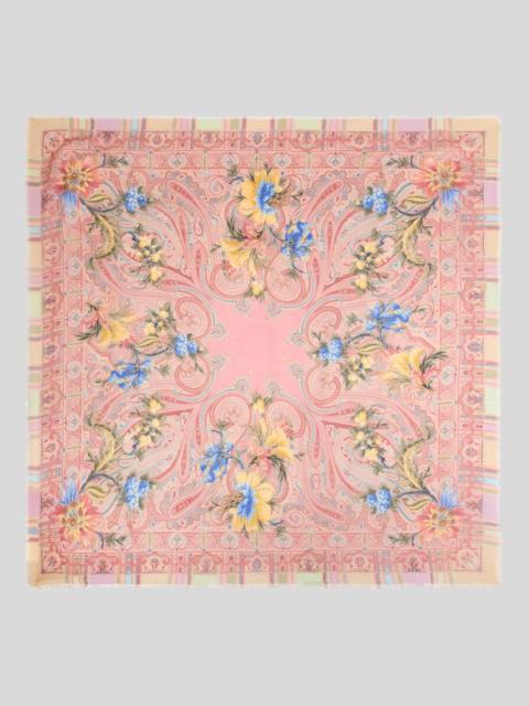 Etro WOOL, CASHMERE AND SILK SHAWL WITH FLORAL PAISLEY MOTIF