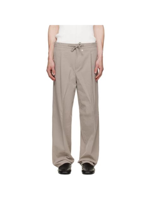 HUGO Beige Modern Fit Seersucker Trousers