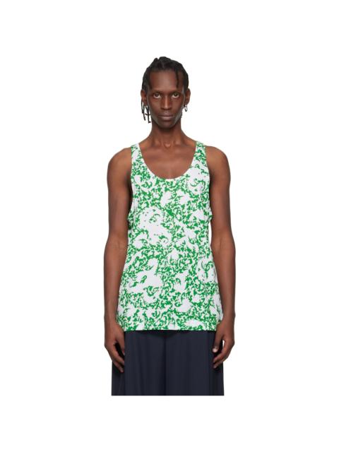 Dries Van Noten Green & White Floral Tank Top
