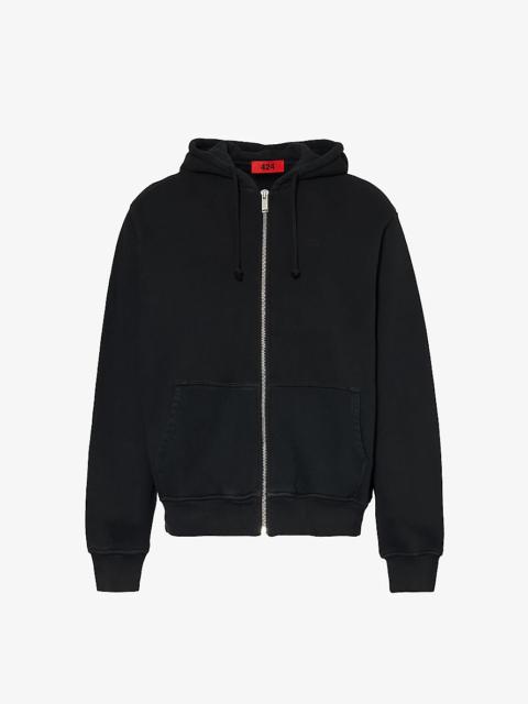 424 Zip-up brand-embroidered cotton-jersey hoody