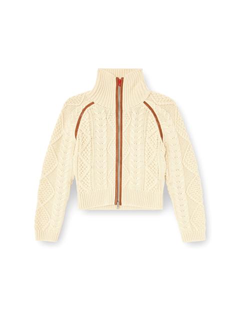 Diesel CABLE-KNIT CARDIGAN WITH CONTRAST BANDS