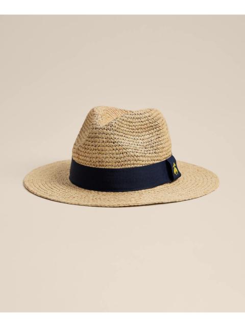 Brooks Brothers Raffia-Grosgrain Fedora Hat