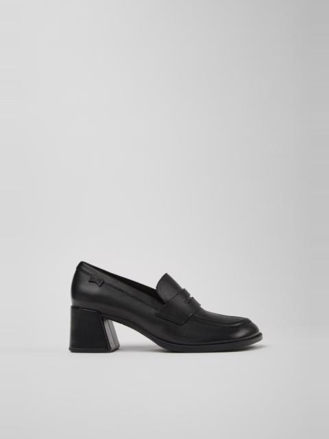 CAMPER Kora Black Leather Moccasins for Women.