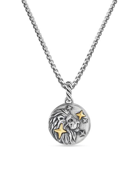 DAVID YURMAN Women's Amulet in Sterling Silver with 18K Yellow Gold and Diamonds, 19MM - Leo