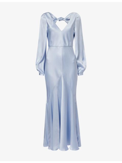 GABRIELA HEARST Peyton Knotted-Back Silk Maxi Dress