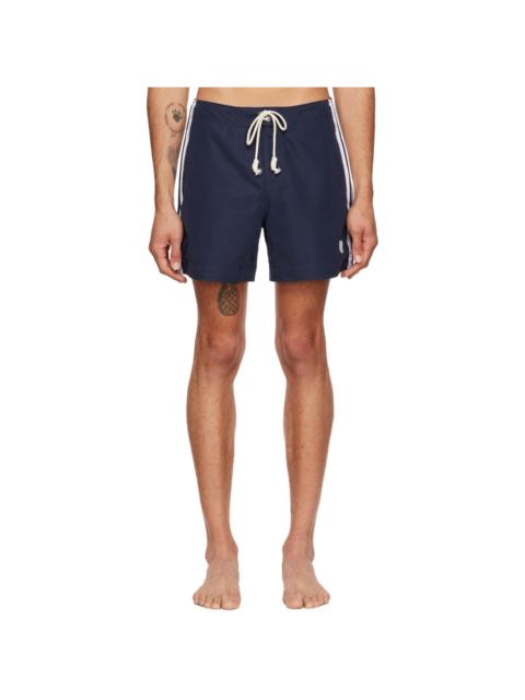 Palm Angels Navy Monogram Swim Shorts