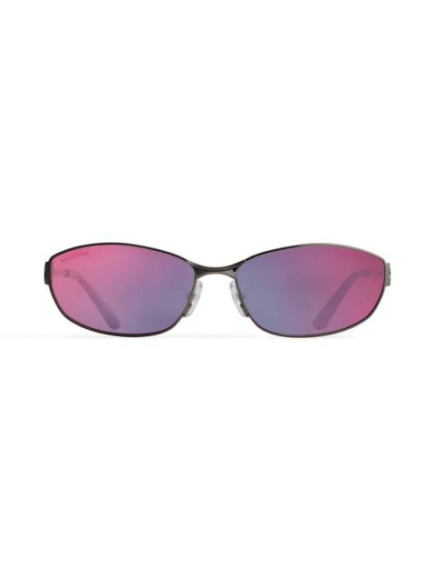 Mercury Oval Sunglasses  in Dark Silver