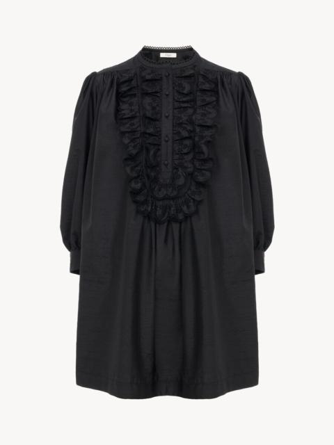 Chloé LONG-SLEEVE MINI DRESS IN TECHNICAL TAFFETA