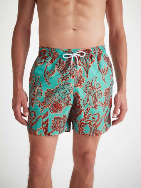 Derek Rose Men's Swim Shorts Turquoise Octopus Print