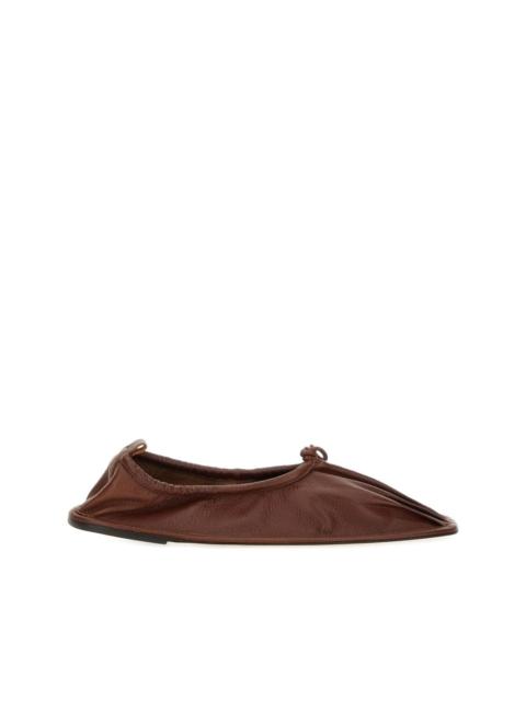 HEREU Puntera gathered leather ballet flats