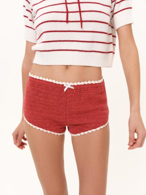 For Love & Lemons Crochet Rugby Micro Shorts