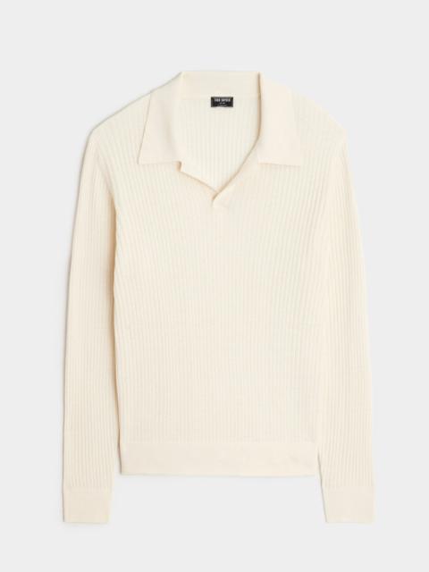TODD SNYDER Silk-Cashmere Ribbed Montauk Sweater Polo