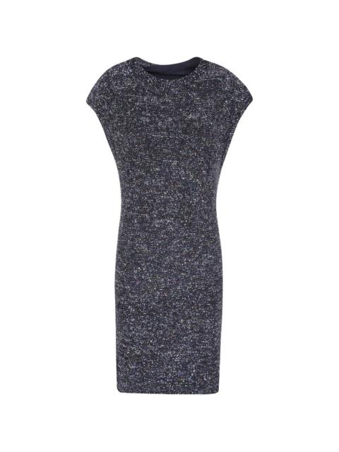 EMPORIO ARMANI sequin-embellished cap-sleeve midi dress