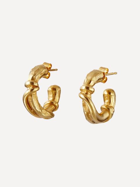 ALIGHIERI 24ct Gold-Plated Cat Cradle Hoop Earrings