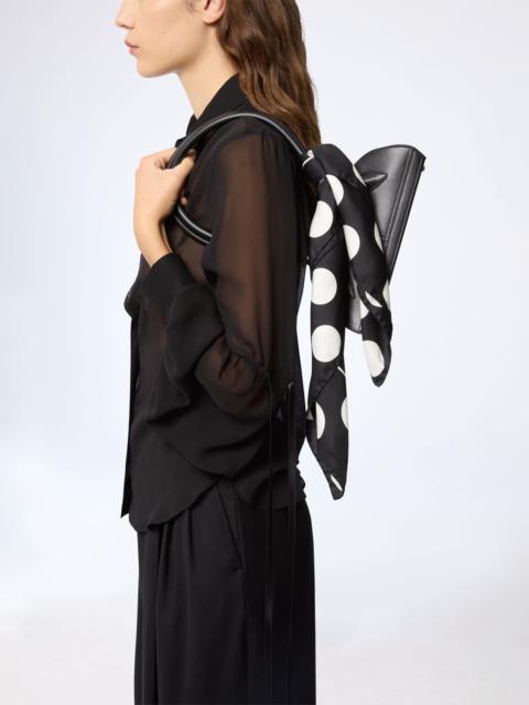 NINA RICCI Black Polka Dot Silk Scarf