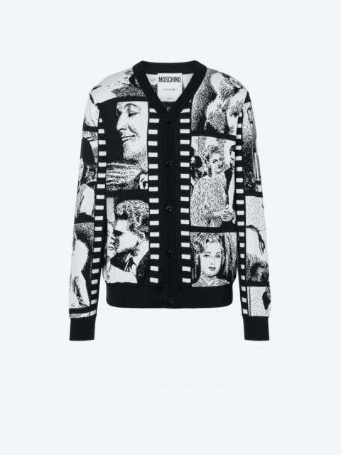 Moschino FILMSTRIP COTTON CARDIGAN