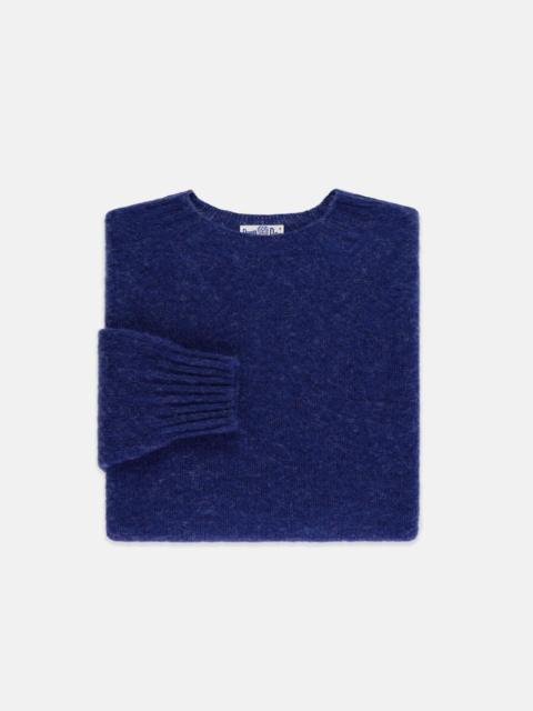 J. PRESS MADE-IN-SCOTLAND DARK BLUE SHAGGY DOG SWEATER  - TRIM FIT