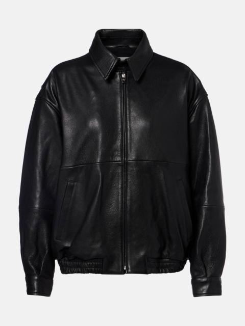 NOUR HAMMOUR Doran oversized leather blouson jacket