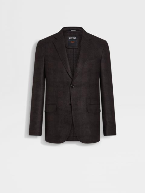 DARK BROWN AND BROWN SILK AND CASHMERE JACKET