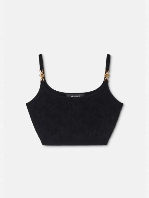 VERSACE La Greca Medusa Jacquard Crop Top