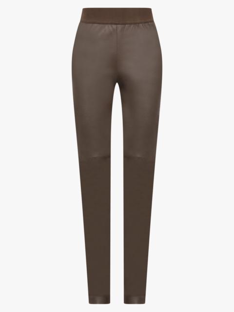 UMA WANG LONG LEATHER LEGGINGS | DARK OLIVE
