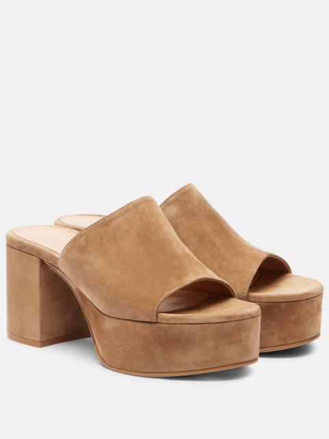 Gianvito Rossi Suede platform mules