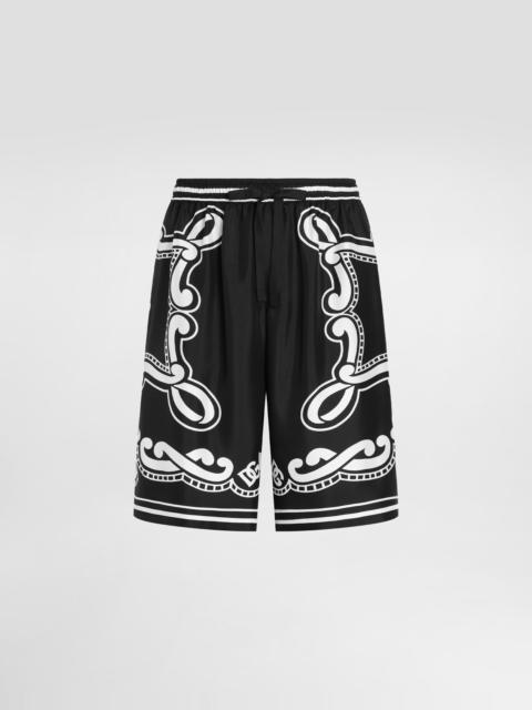 Dolce & Gabbana Bandanna-print silk shorts