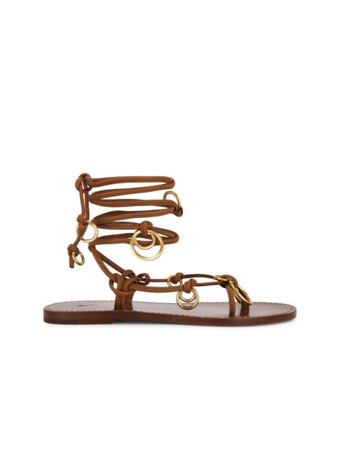 Polo Ralph Lauren Leather Ring Wrap Flat Sandals