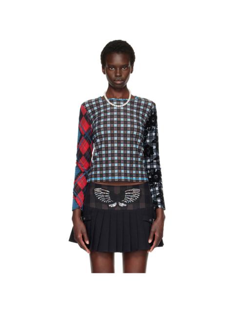 Chopova Lowena Blue Par Flocked Mesh T-shirt