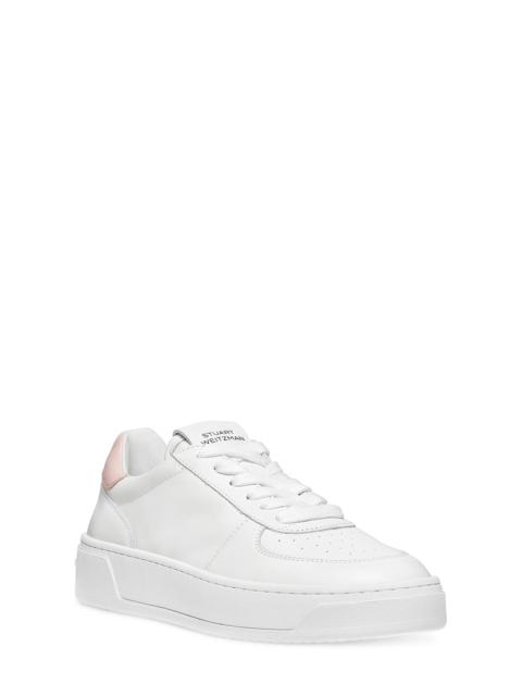 Courtside Sneaker in White/Pink Leather