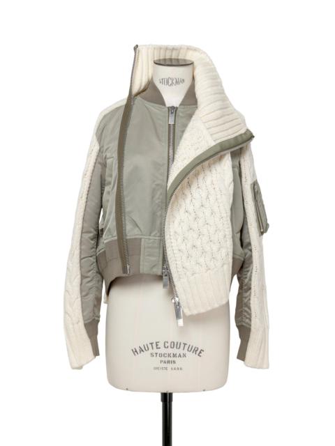 sacai Nylon Twill Mix Knit Blouson