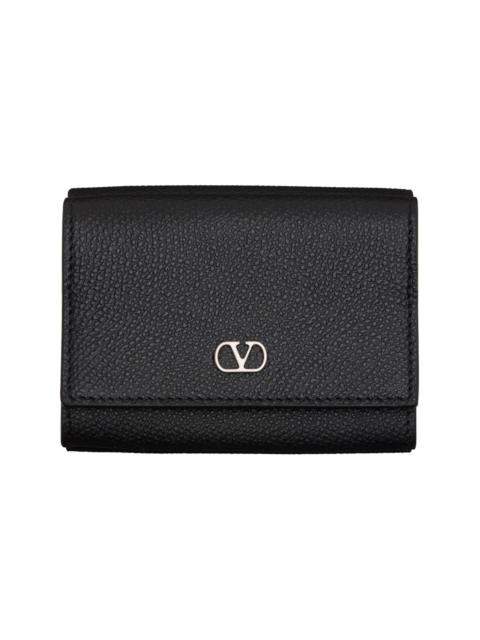 Valentino Black Trifold VLogo Signature Wallet