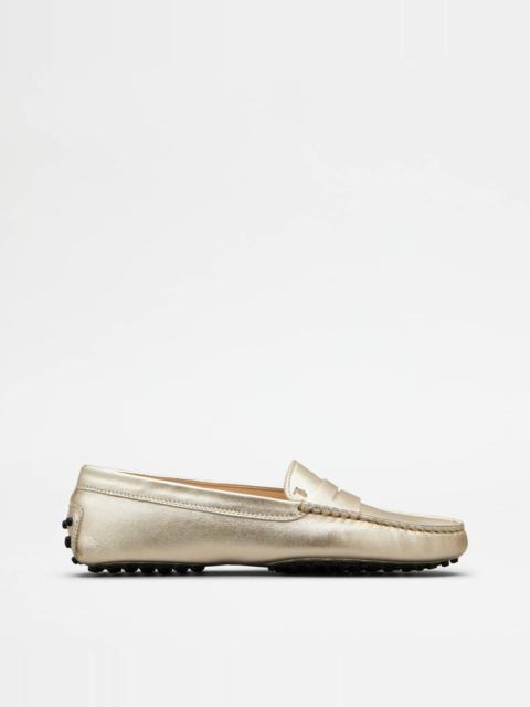 GOMMINO DRIVING SHOES IN LEATHER - GOLD