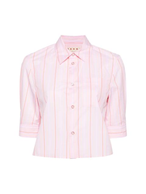 vertical stripe-print cotton shirt
