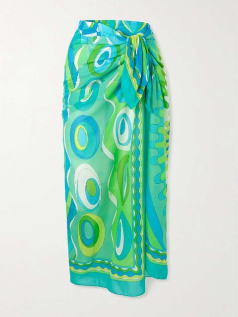 PUCCI Printed cotton-voile pareo