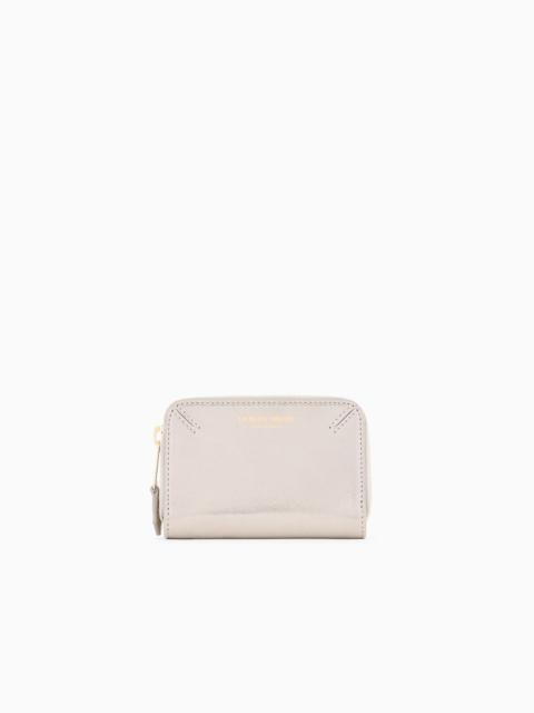 La Prima wraparound zip card holder in glossy nubuck