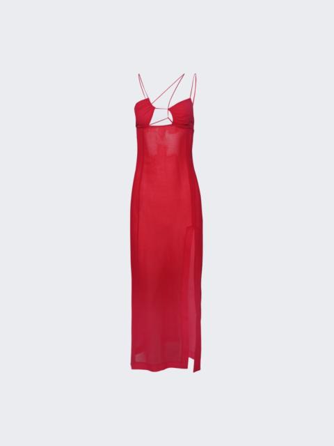 NENSI DOJAKA Asymmetric Bra Maxi Dress Fuchsia