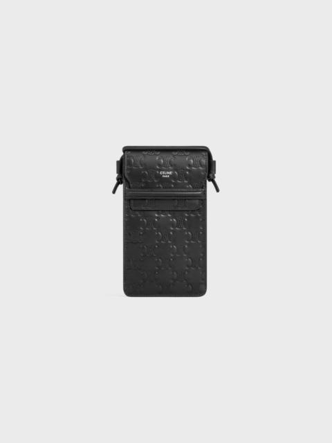 CELINE PHONE POUCH in Calfskin with triomphe embossed