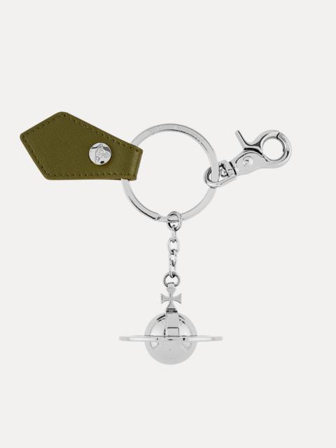 Vivienne Westwood SAFFIANO 3D ORB SILVER KEYRING