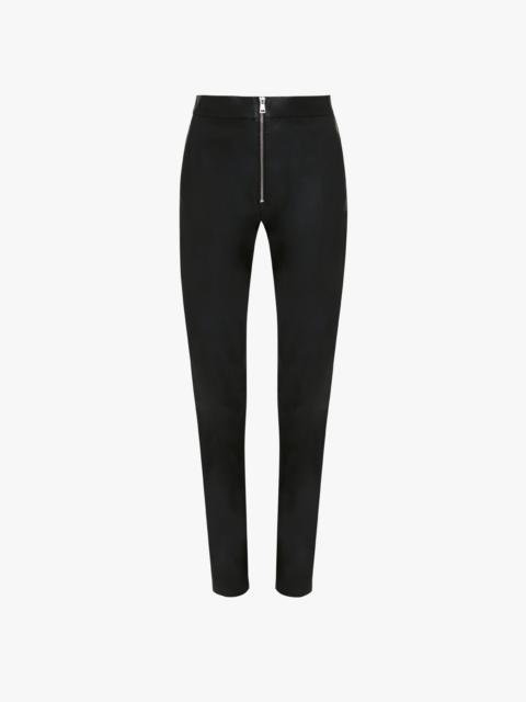 Victoria Beckham Slim Leather Trouser in Black
