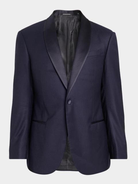 EMPORIO ARMANI Men's Textured Virgin Wool-Blend Blazer