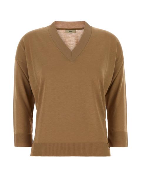 Herno Camel lyocell blend t-shirt