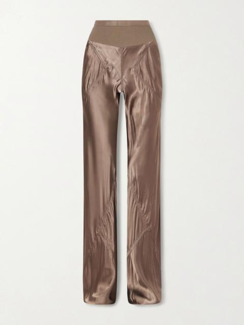 Rick Owens Bias satin flared pants Gray