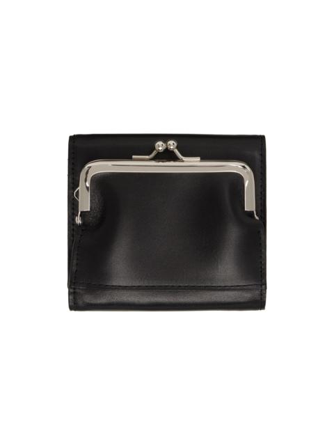 Y's Black Semi-Gloss Smooth Leather Wallet